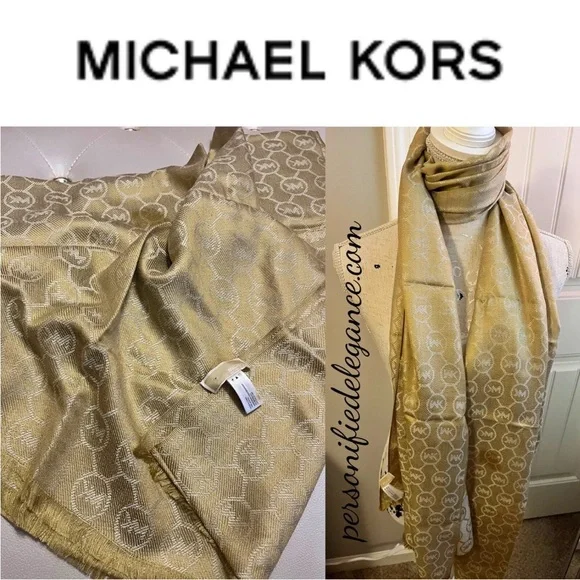 Michael kors sale scarf gold